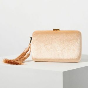 Anthropologie Polly Velvet Clutch in Peach NWT